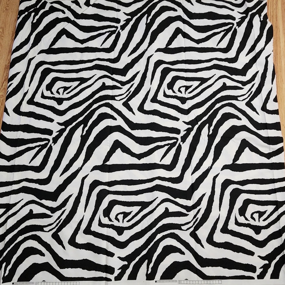 Zebra Print Heavyweight Canvas Fabric Black White Upholstery Home Decor 58 x 216